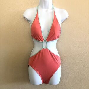 Vince Camuto Cutout Contrast Binding Monokini One Piece Swimsuit Size S